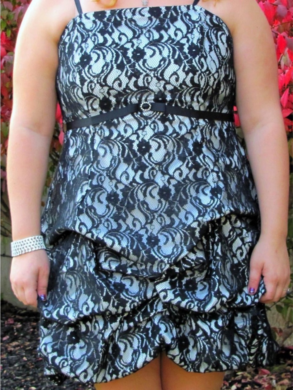 City Triangles Strapless Black Lace Mini Dress - Size 16